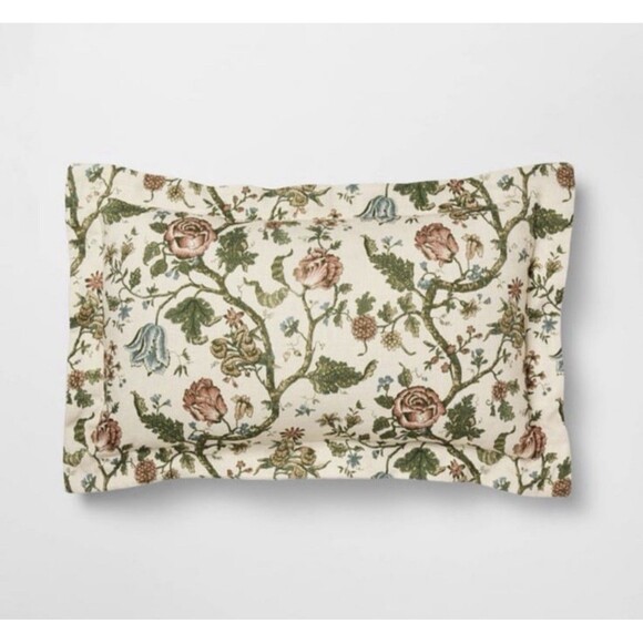Threshold Studio McGee Lumbar Pillow Allover Floral w/ Flange Multicolor – NEW - Picture 1 of 4